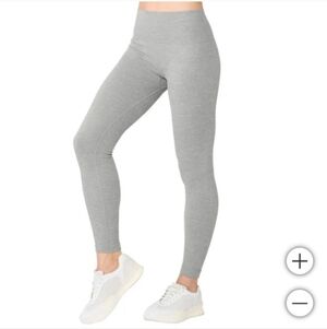 ❤️ Lemon Ribbed Leggings Women's Size Medium Gray Stretch Active Lounge NWOT